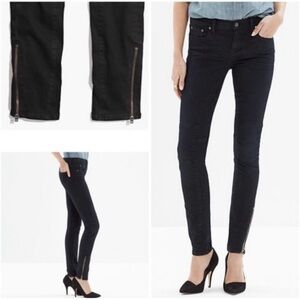 Madewell “Skinny Skinny” Black Denim Jeggings Jeans With Ankle Zippers Size 25R
